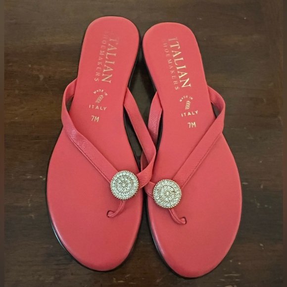 Italian shoe makers made in Italy Women's coral Sandals size 7 - Picture 2 of 6